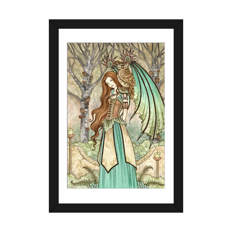 Garden Of Wisdom, 24" H x 16" W x 1" D, White, Black Open Corner Framed Paper