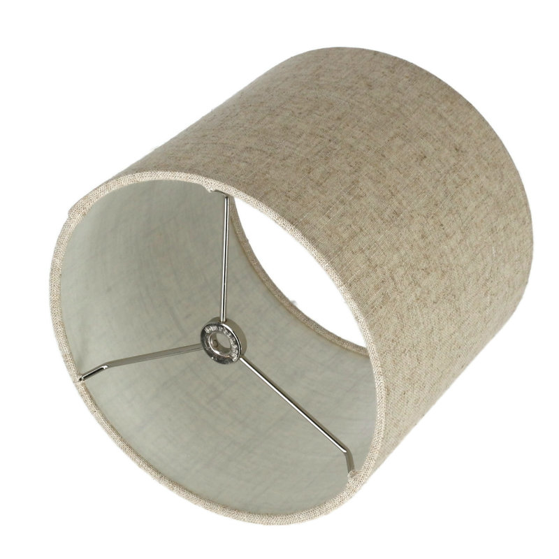Abat-jour tambour en lin (araignée), H 7 po x l 8 po x P 8 po, Beige