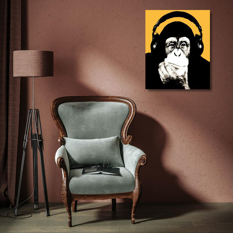 Headphones Monkey, 18" H x 15" W