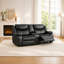  Canapé inclinable en similicuir deux places avec console, porte-gobelet et haut-parleur Bluetooth Adwin-67647410