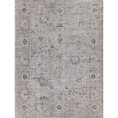 Cambridge Wool Oriental Area Rug in Silver