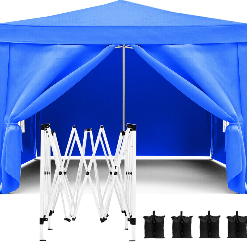 Auvent de jardin portatif 10 pi x 10 pi avec 4 parois latérales amovibles - Ez Pop Up pour l'extérieur, la plage, le camping, les événements de tente de blocage de mariage, la protection de camping, imperméable