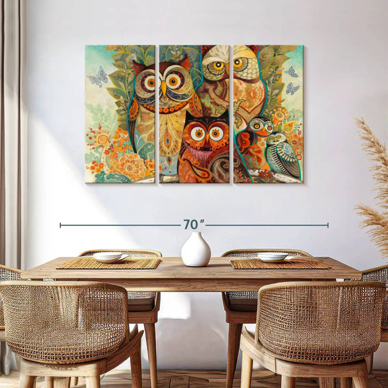 Forest Owls, 36" H x 57" W