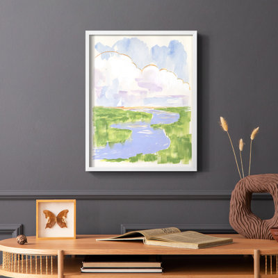 «Low Country River Vista I», reproduction encadrée - bois massif