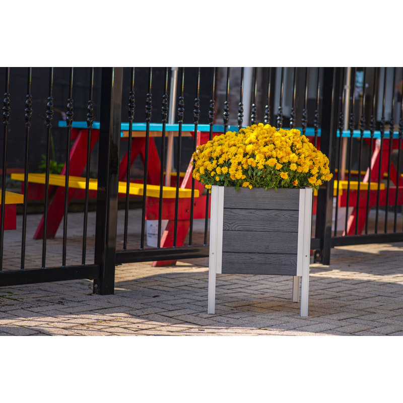 Urbana Vinyl Elevated Planter, Gray