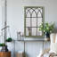 Miroir mural arqué pour fenêtre, H 37,5 po x l 24 po, brun-1593044700