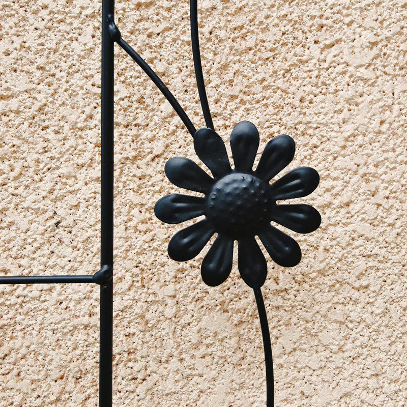 Paquet de 2 treillis de jardin en métal 71 po x 19,7 po antirouille pour plantes grimpantes, Noir