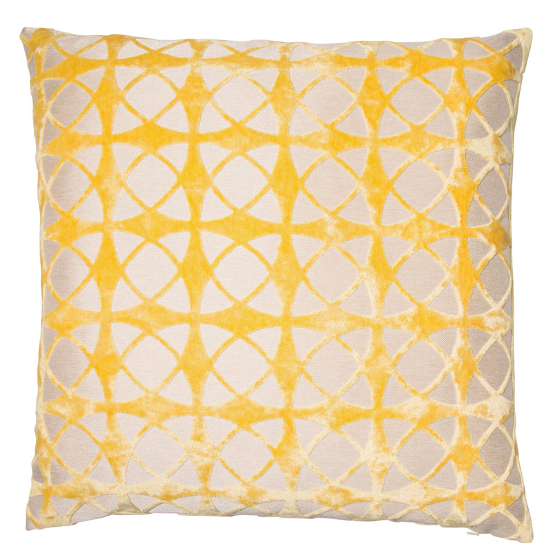Otisfield Geometric Square Cushion, Yellow