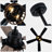 52" 5- Blade Rustic Large Ceiling Fan with Light Kit and Remote Black Farmhouse 6-speed Reversible DC Motor Fandelier
