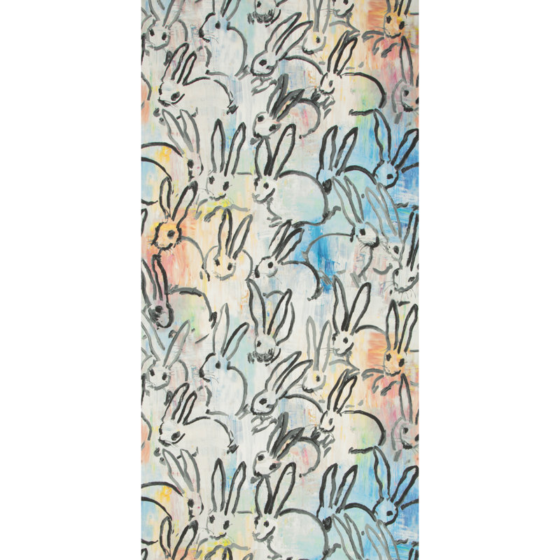 Hula 10' L Wallpaper Roll, Blue/Pink/Gray