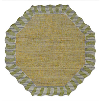Jute Scalloped Purple and Green Rug