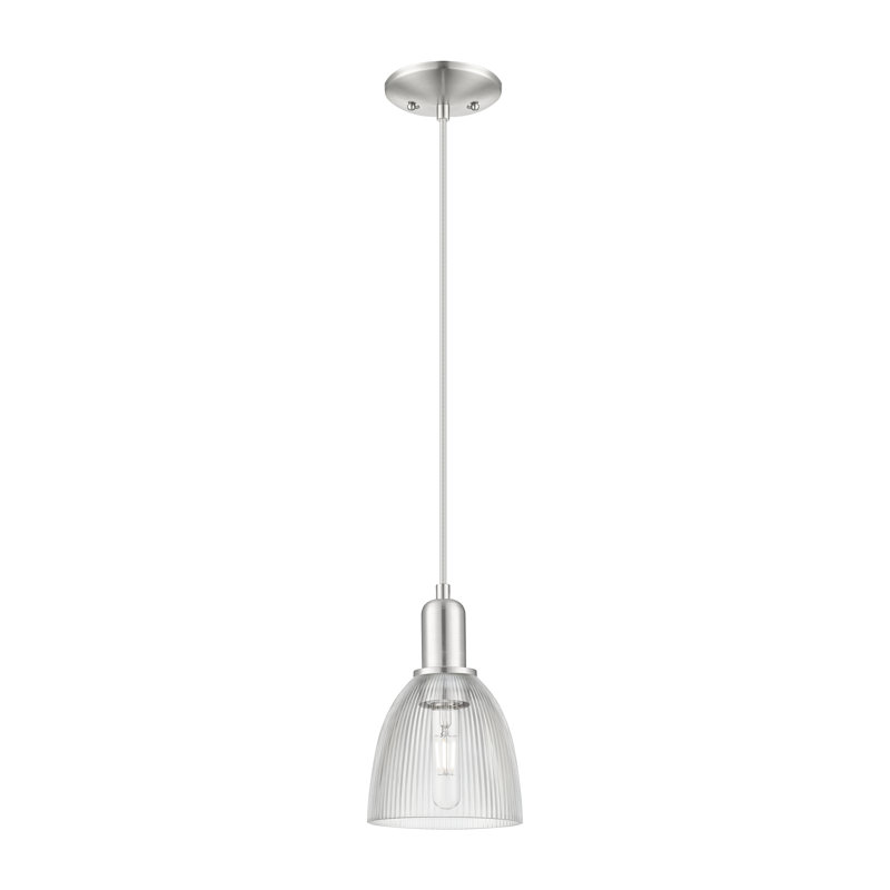 Arcadia - Candor - Mini-luminaire suspendu à cordon 5 lumières 1 po, Nickel satiné brossé, Clear
