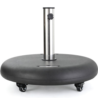 Base de support de parasol pour l'extérieur - support de jardin carré en acier inoxydable noir de 21,53 po de diamètre