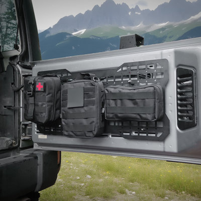 Tailgate Tactical Panel For Wrangler Tailgate Tool Kit Organizer Racks Compatible With Jeep Wrangler 2007-2017 JK JKU & 2018-2026 JL JLU