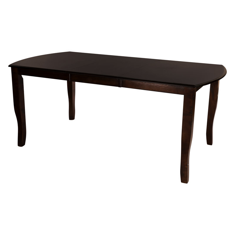 Mango Veneer Dining Table, Dark Cherry Finish, Separate Extension Leaf, 6 Piece Wood Table With Color