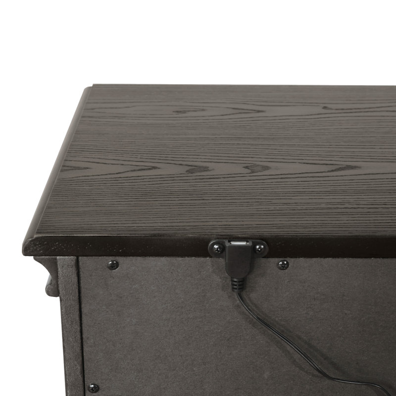 Adames Solid Wood 2-Drawer Nightstand, Gray