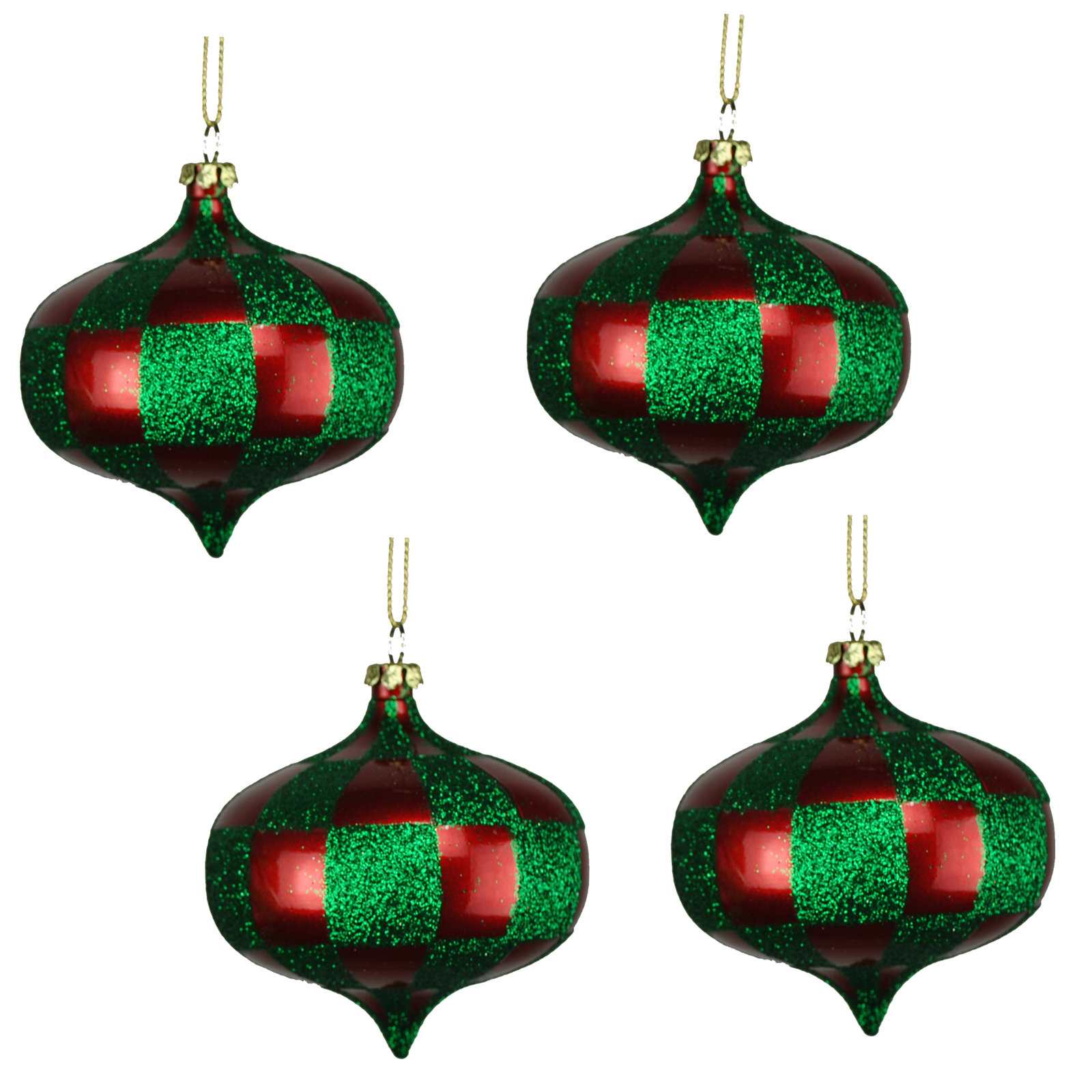4" Tree Decor, Red/Green