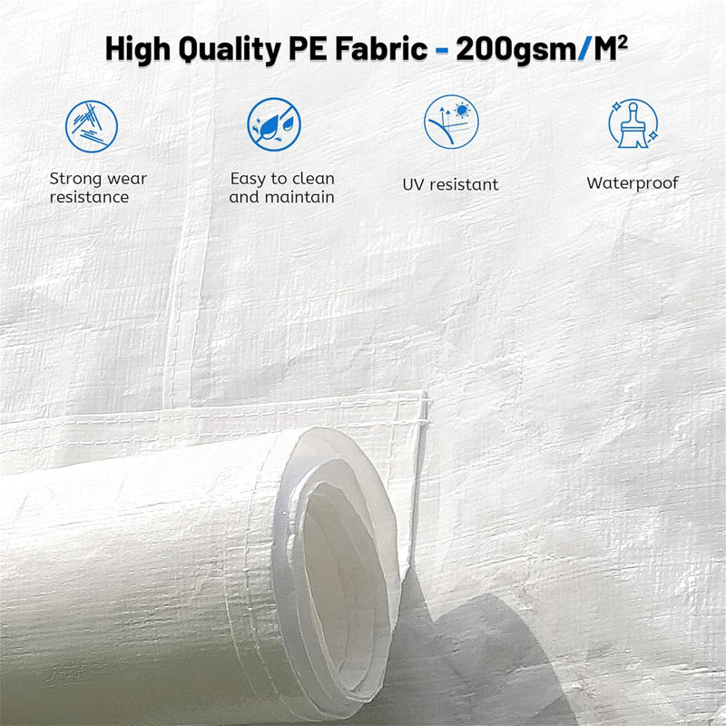 12'X12' Gazebo Cover For Hardtop Gazebos, Outdoor Universal Winter Gazebo Cover With Sidewalls And Mesh Windows, All Season Waterproof Enclosed Gazebo Cover, White