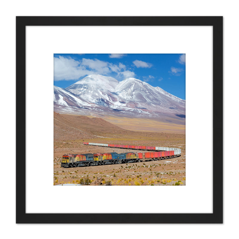 South American Bucket Train San Pedro Volcano 1 Piece Single Picture Frame Wall Art