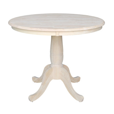 Table de salle à manger à piédestal en bois massif