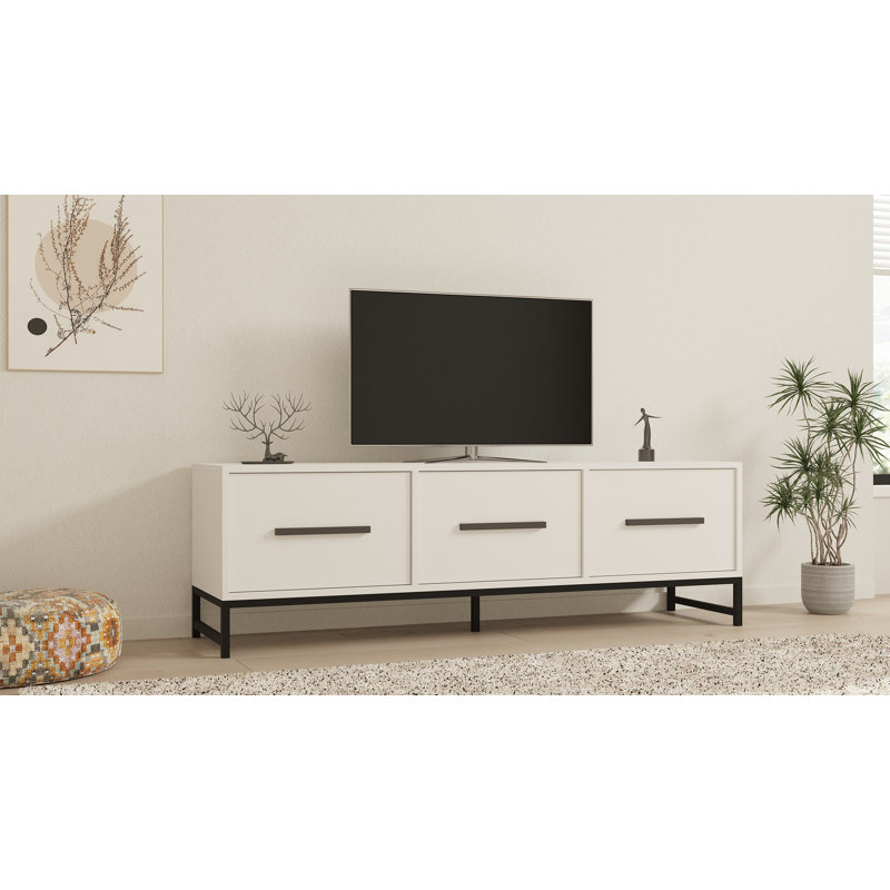 Puqa Design TV Stand for TVs up to 70", White