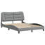 Structure de lit avec DEL sans matelas 76 po x 79,9 po gris clair Hvar-126229035-126229039