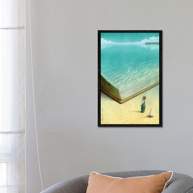 Ocean 1 Piece Painting on Canvas, 66.04 cm H x 45.72 cm W, Black Framed