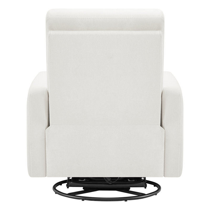 Fauteuil inclinable électrique pivotant à bascule Mila, Polyester blanc