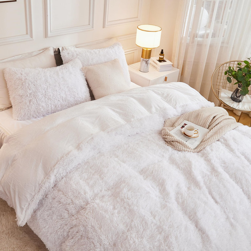 Ensemble d'édredon pour lit double Andency, Double (79 po x 90 po), Blanc