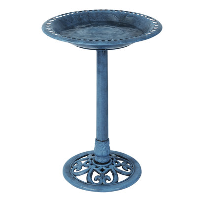 Outdoor Garden Bird Bath - Weather Resistant Polyresin - 28 Inch
