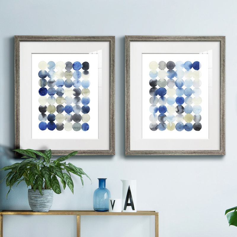Organic Drops I - ensemble de 2 reproductions d'art sur toile encadrées