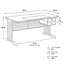 Bureau d'ordinateur, bureau de 63 pouces, bureau de jeu à 2 tiroirs pour bureau personnel, bureau, bureau simple moderne, cadre en métal noir