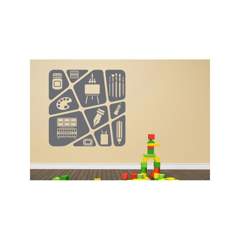 Abstract Wall Decal, Grey
