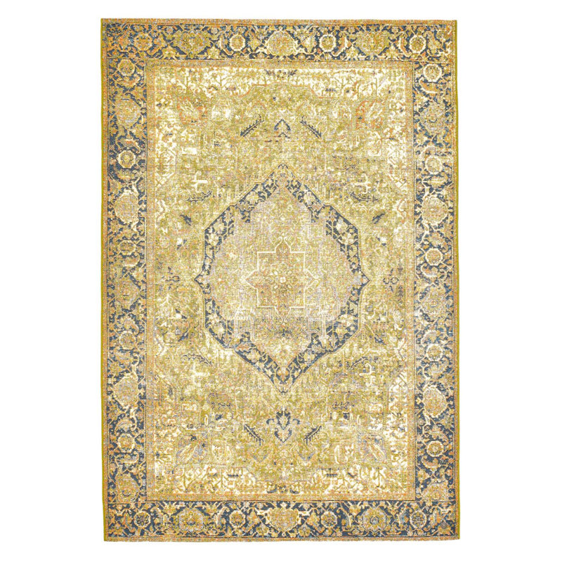 Funky Flatweave Green Rug, Rectangle  80 x 165cm
