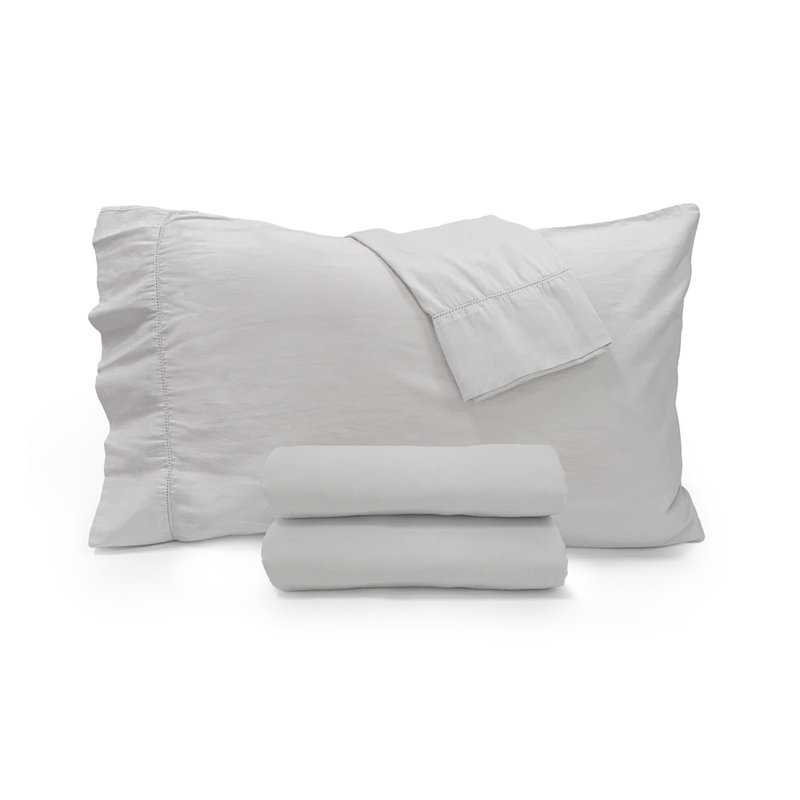 Whisper Gray Twin Cotton Percale Sheet Set