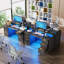 Computer Desk with Built-In Electrical Outlet-1977292034