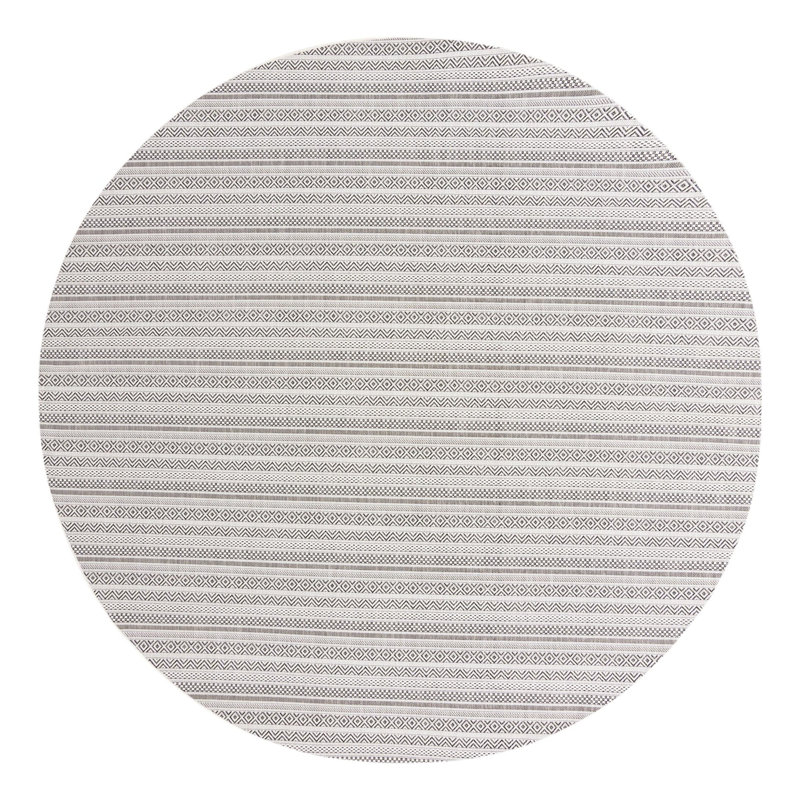 Faith-Rose Striped Indoor / Outdoor Rug, Round 10'