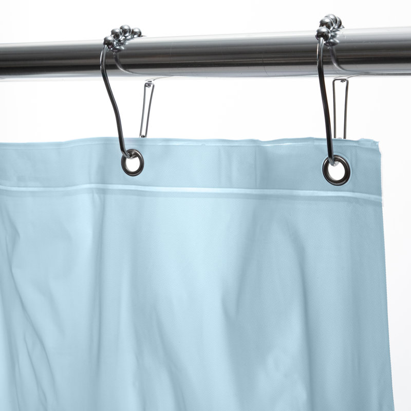 Blue Heavyweight PVC Shower Curtain Liner with Rust Resistant Grommets
