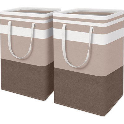 2 Pack Laundry Basket Waterproof Freestanding Laundry Hamper Collapsible Tall Clothes Hamper With Extended Handles For Clothes Toys In The Dorm And Family