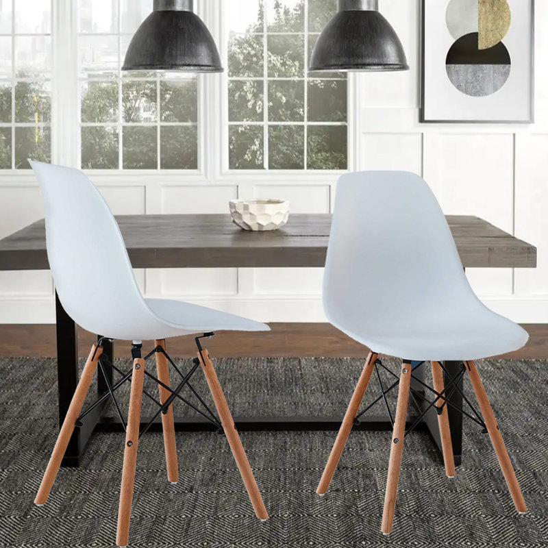 Chaise d'appoint Eric en blanc / brun