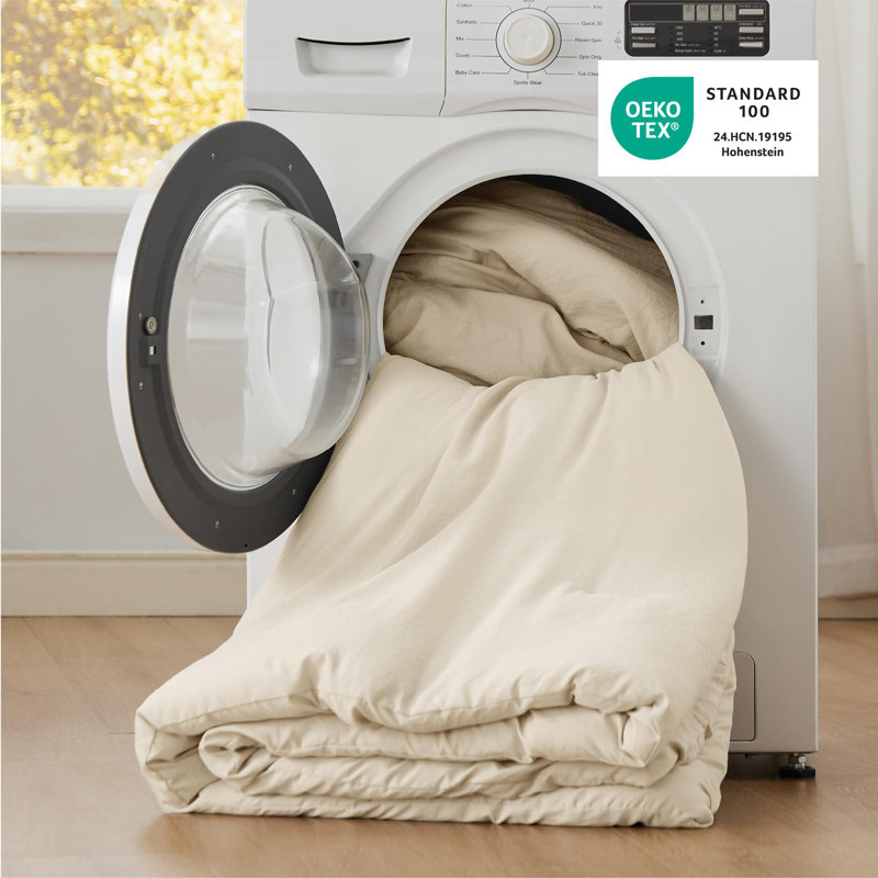 Bedsure Reversible Prewashed Comforter Set, Super King Comforter + 2 Standard Pillowcases, Cream