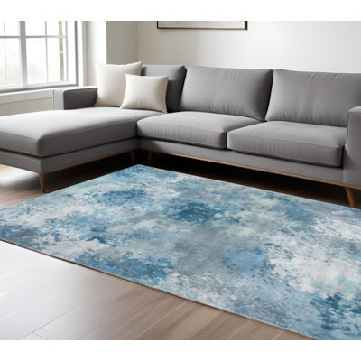 Tapis bleu et blanc Sky