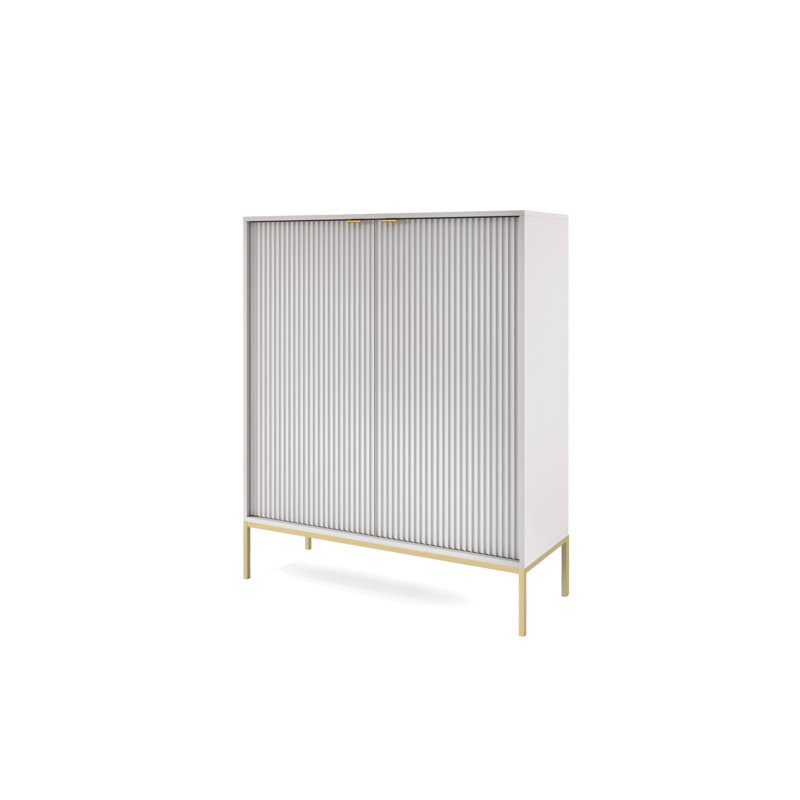 Bernhardine 104cm Sideboard, Light Grey/Golden