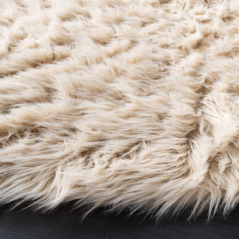 Tapis beige Mckenzie, Rond 3 pi