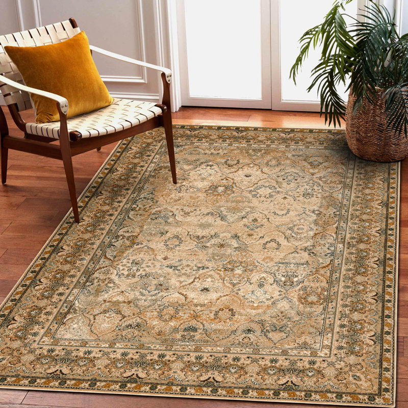 Mordecai Oriental Wool Area Rug, Rectangular 66 x 100cm