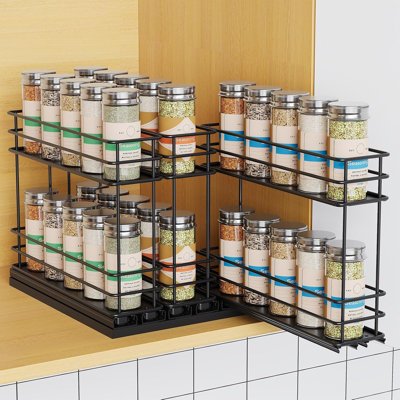 Pull Out Spice Rack Organizer for Cabinet, Slide Out Spice Racks, Easy to Install Spice Cabinet Organizers