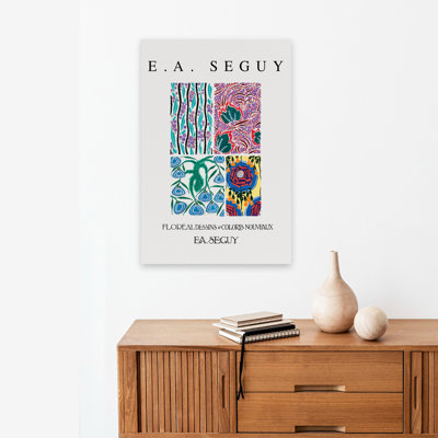 Vintage Art Nouveau Museum Poster - Black Blue Flower Green Art