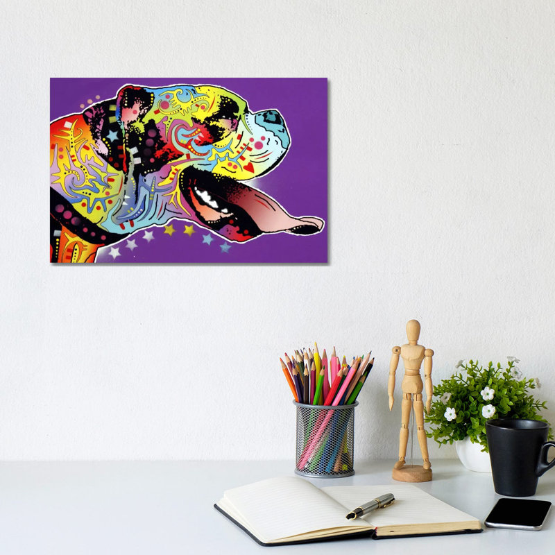 Happy Boxer by Dean Russo - Wrapped Canvas Print, 20.32 cm H x 30.48 cm W