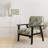 Cobalt Blue Scrollwork Swirls Victorian Pattern II - Upholstered Floral Accent Chair-1244380880