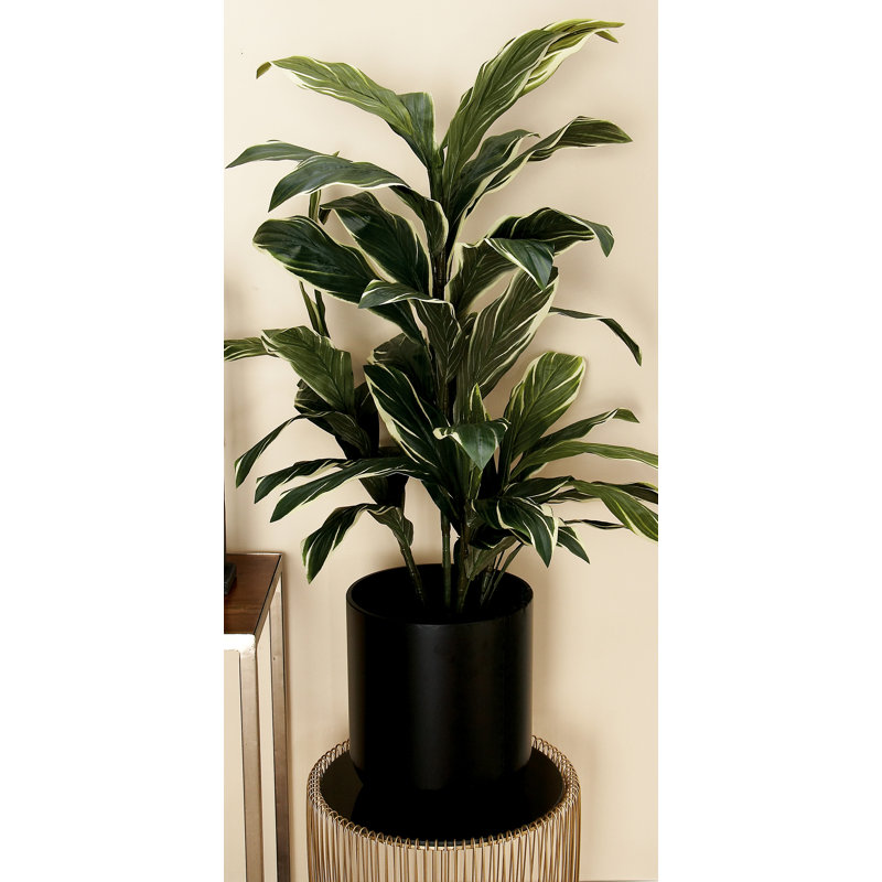 Pot de fleurs intérieur noir en métal avec support amovible, H 42 po x l 12 po x P 12 po